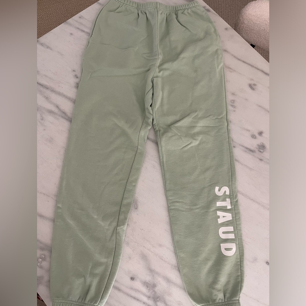 STAUD logo Light Green Sage Sweatpants - XS
